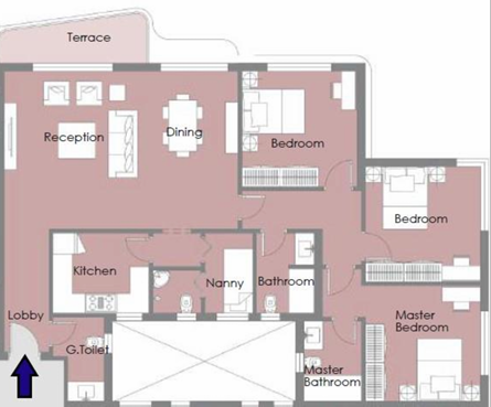 Floor plan for apartment at Palm Hills New Cairo