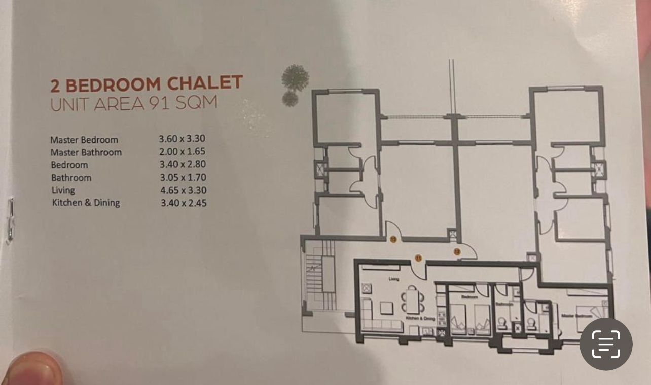 Floor plan for chalet at Gaia