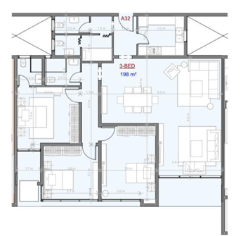 Floor plan for apartment at The View Waterway