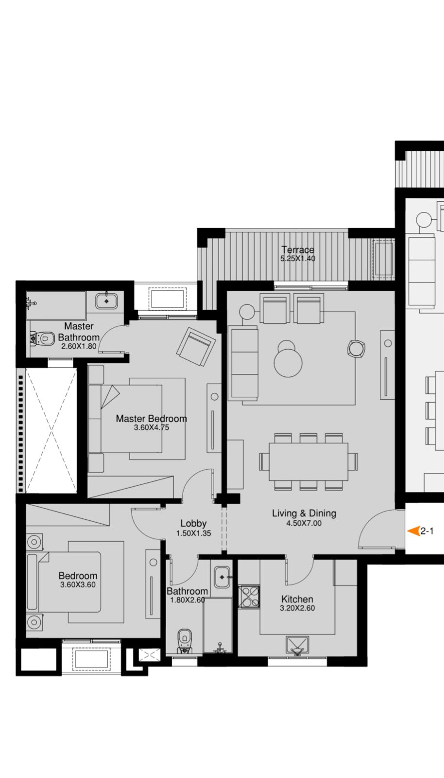 Floor plan for apartment at O West Orascom