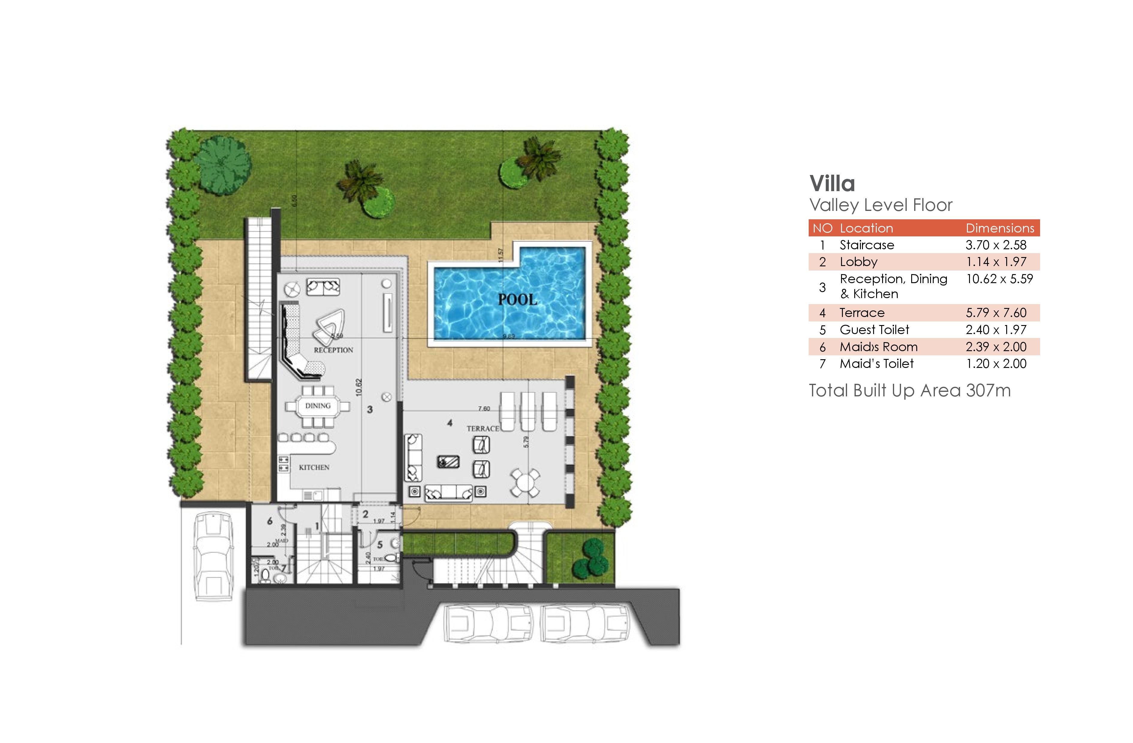 Floor plan for villa at Jebal El Sokhna