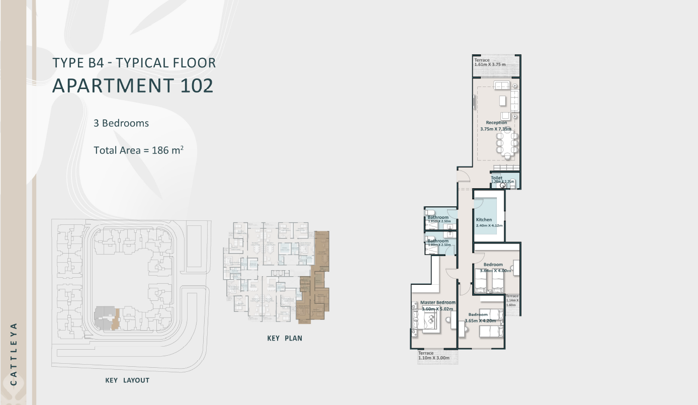Floor plan for apartment at Cattleya