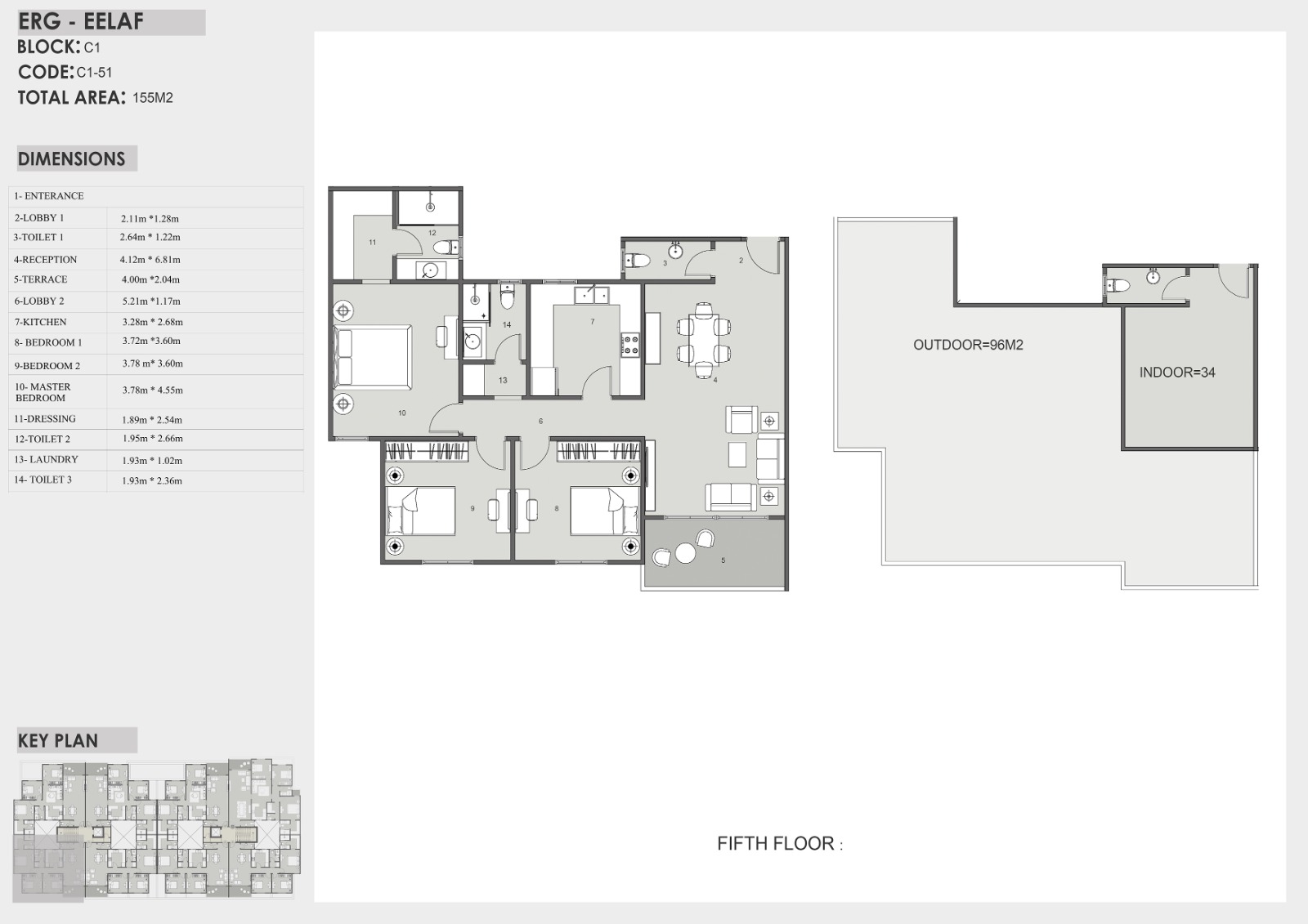 Floor plan for apartment at Eelaf Residence