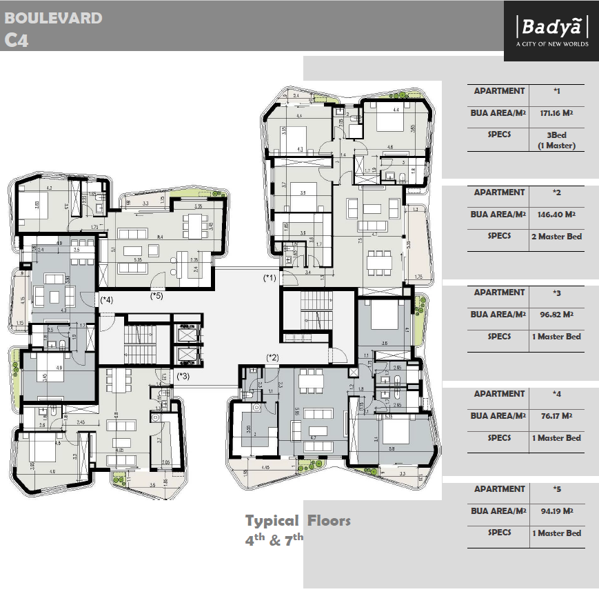 Floor plan for apartment at Badya