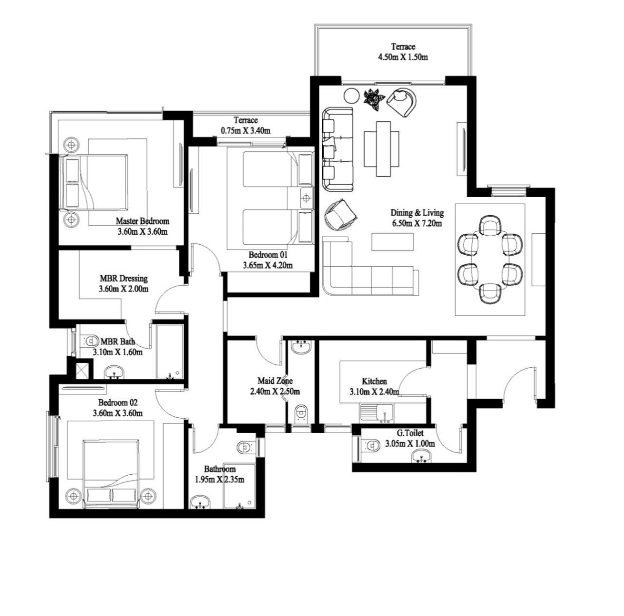 Floor plan for apartment at Hyde Park