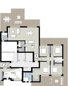 Floor plan for chalet at Silversands