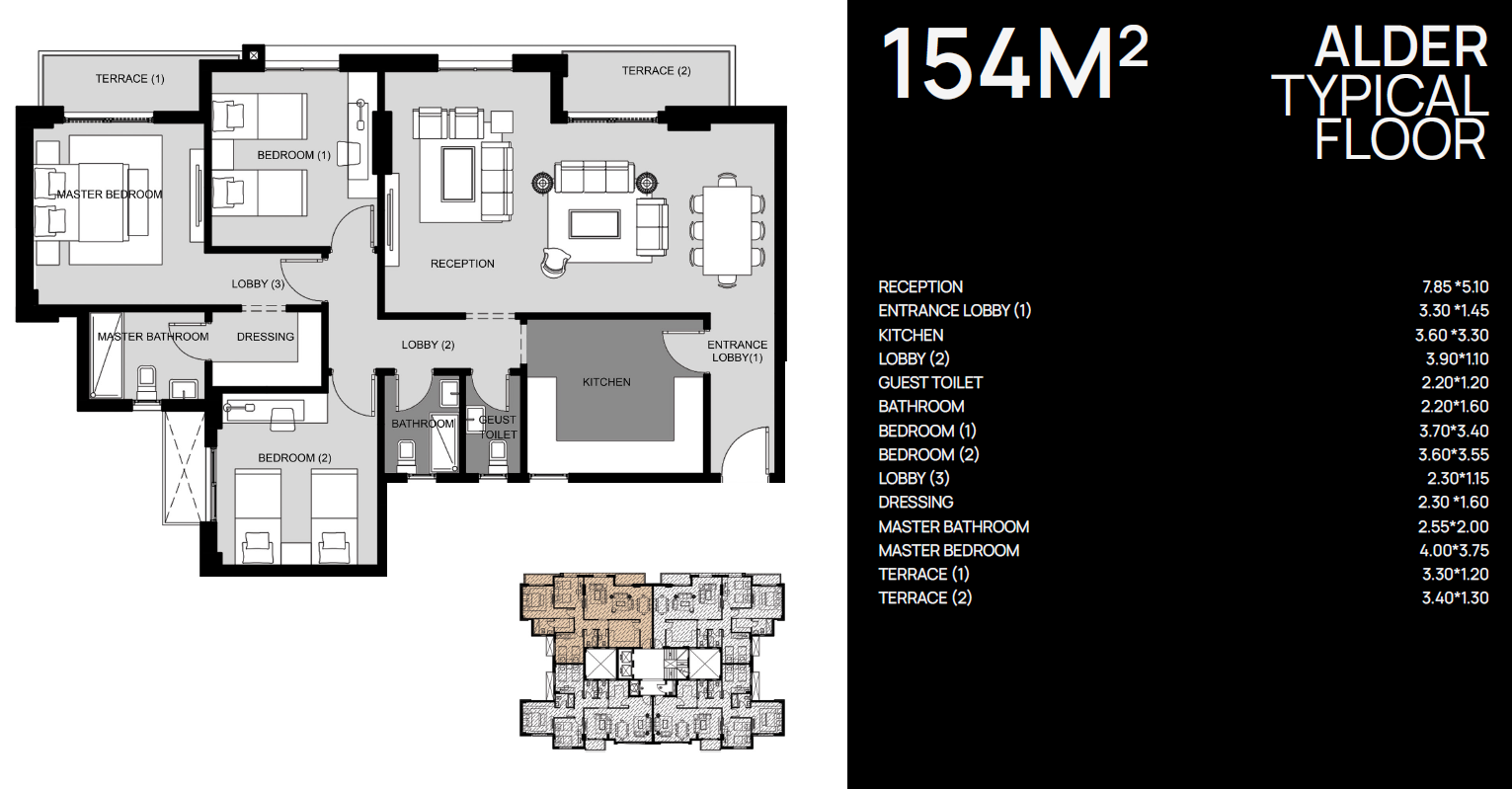 Floor plan for apartment at Sun Capital