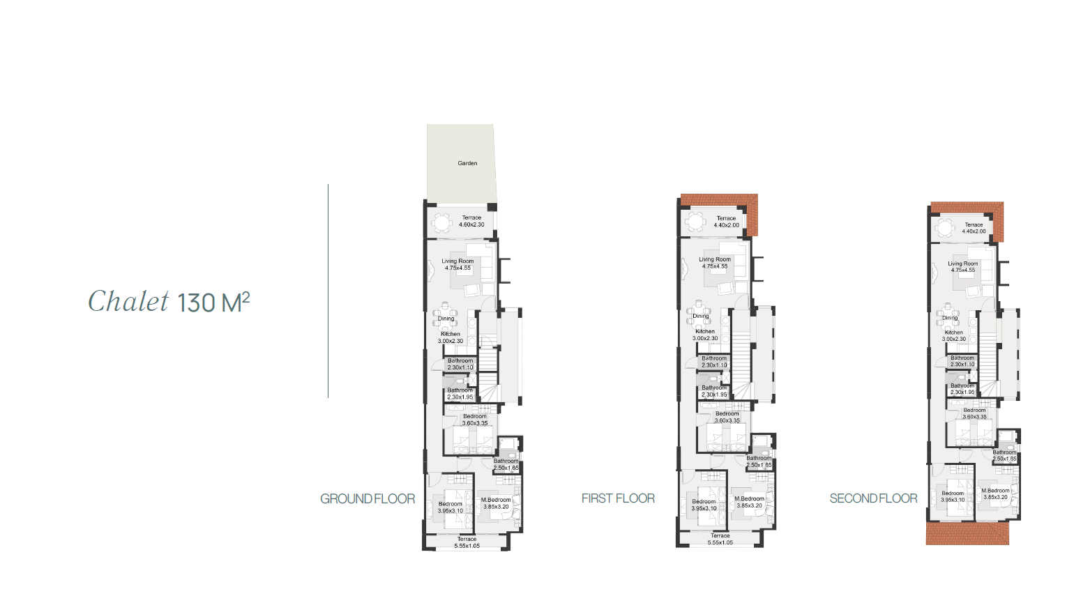 Floor plan for chalet at La Vista Gardens