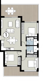 Floor plan for chalet at Silversands