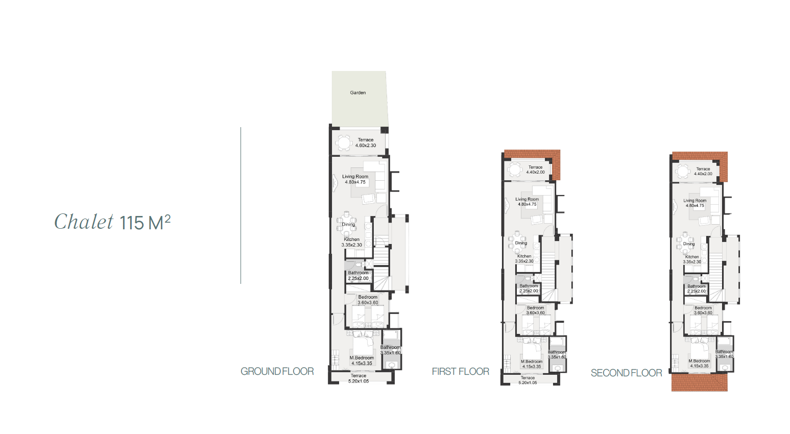 Floor plan for chalet at La Vista Gardens