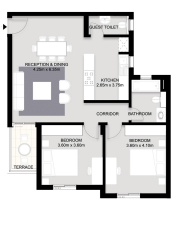 Floor plan for penthouse at VYE SODIC