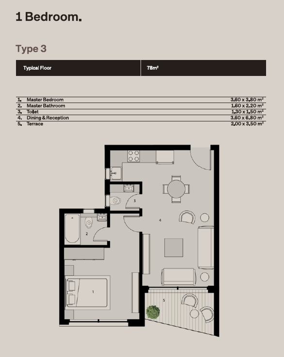 Floor plan for apartment at The Median Residences