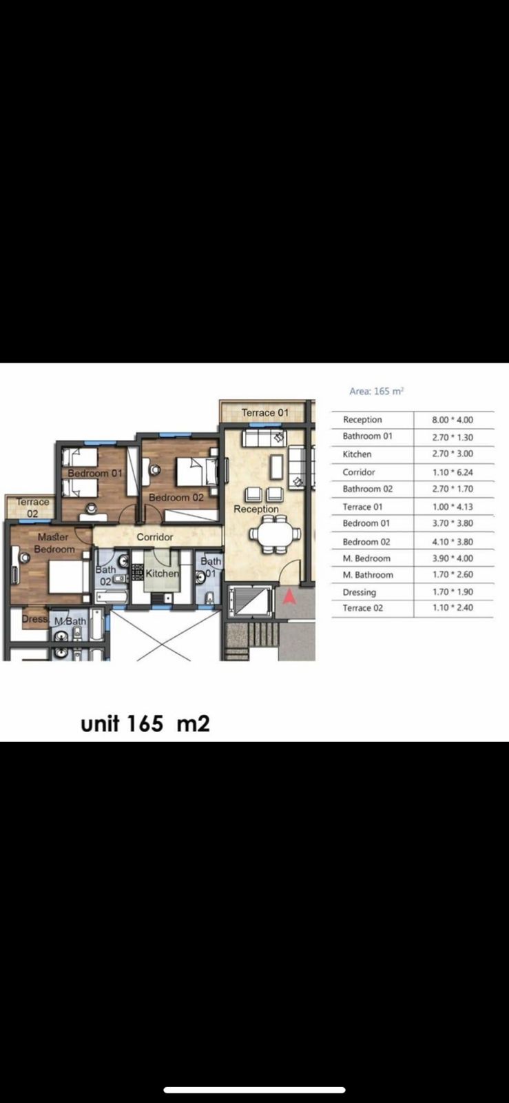 Floor plan for apartment at OIA Compound