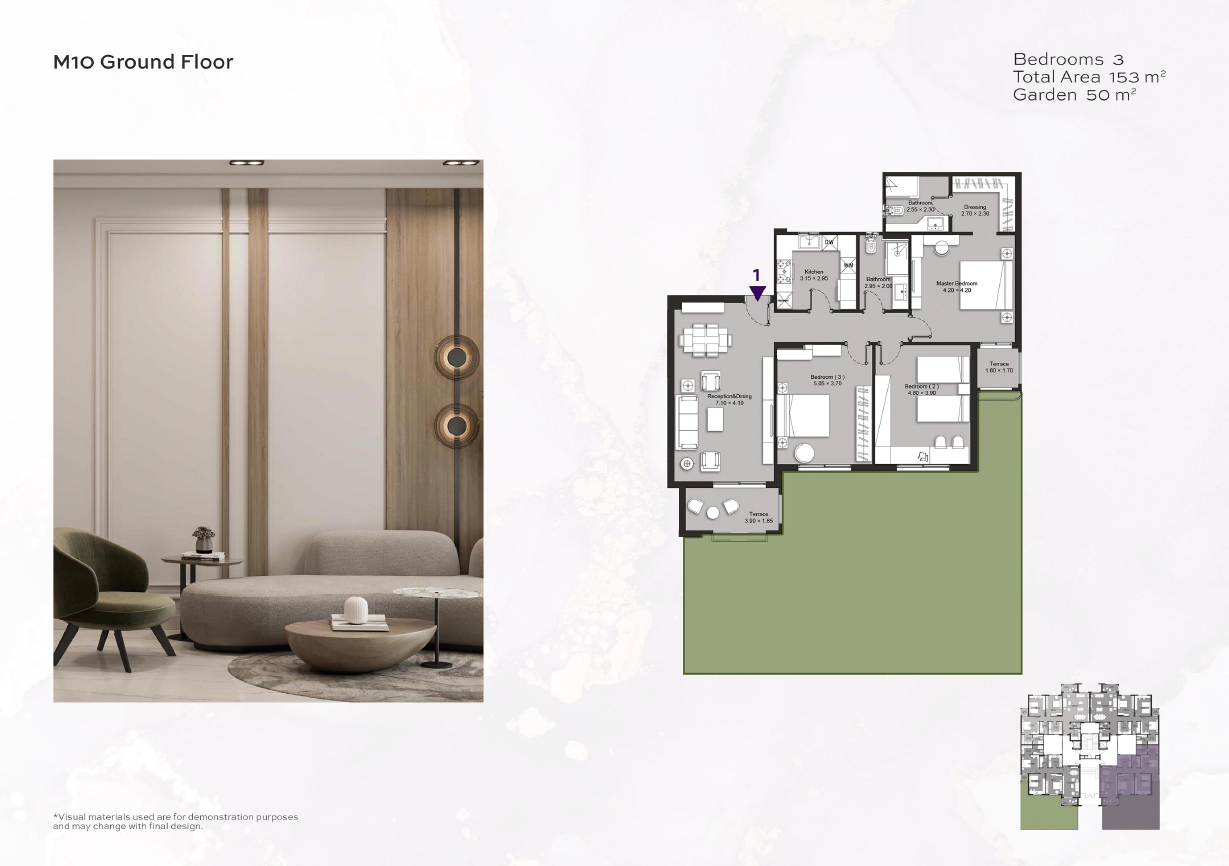 Floor plan for apartment at Ninety Avenue