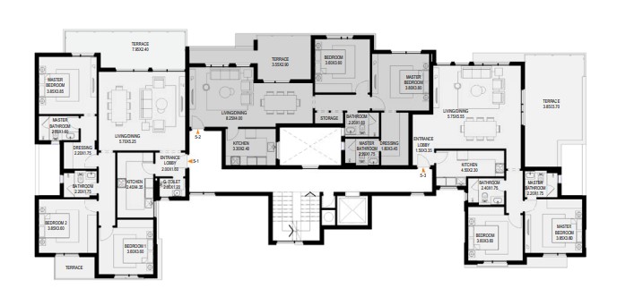 Floor plan for penthouse at O West Orascom
