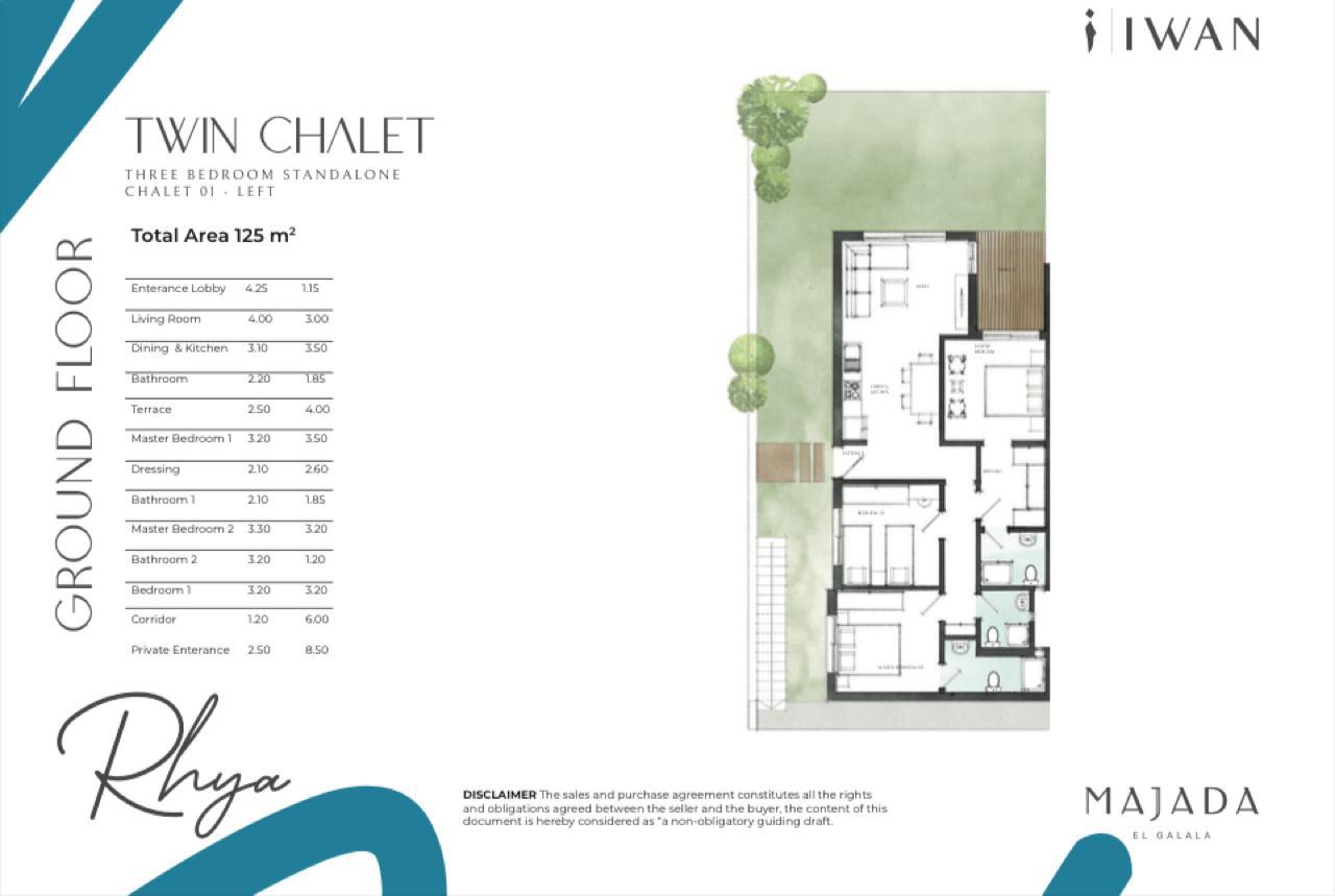 Floor plan for chalet at Majada Iwan