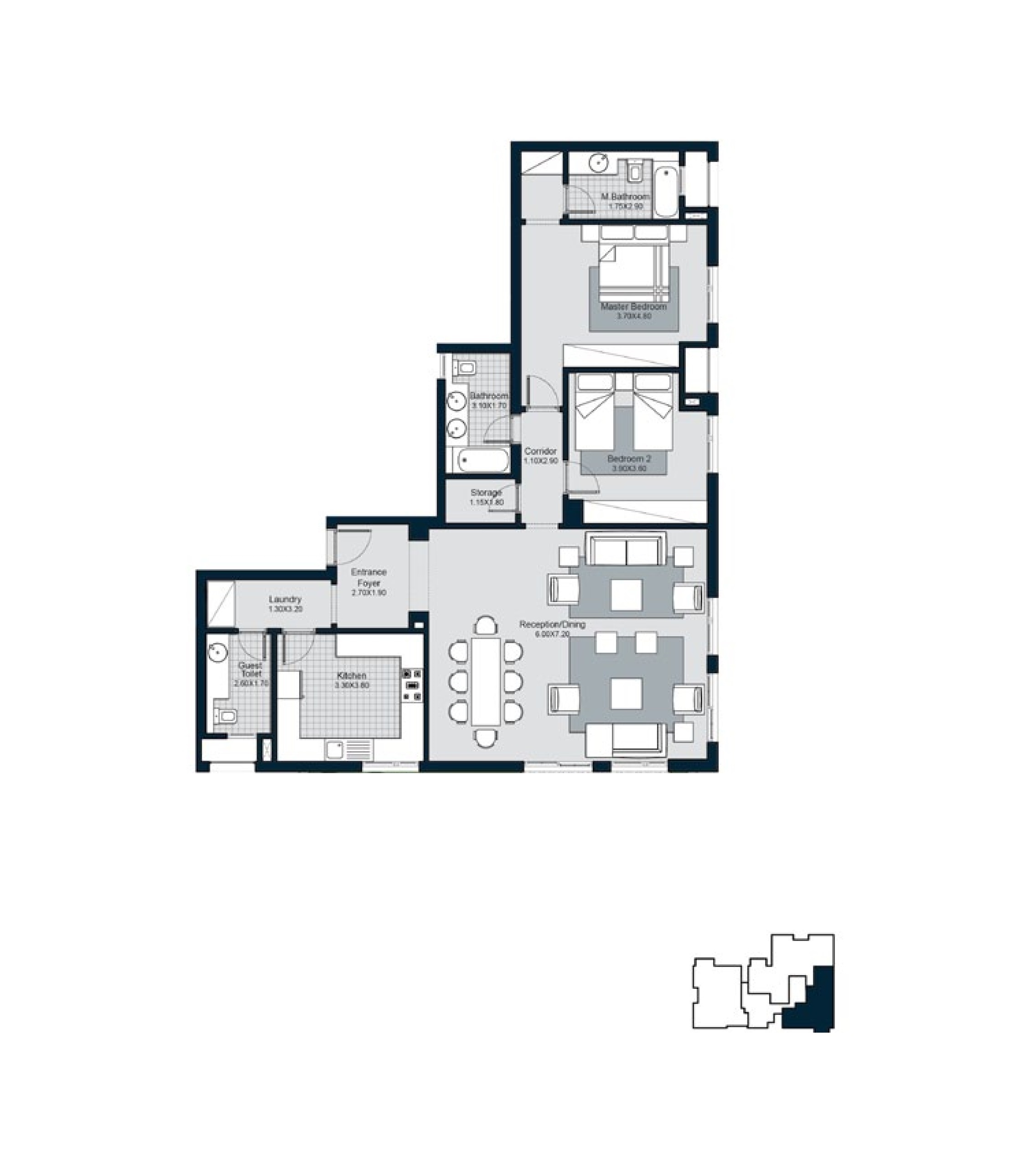 Floor plan for apartment at The Courtyards