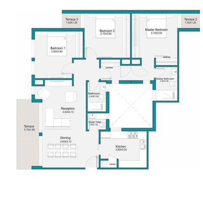 Floor plan for apartment at Bloomfields