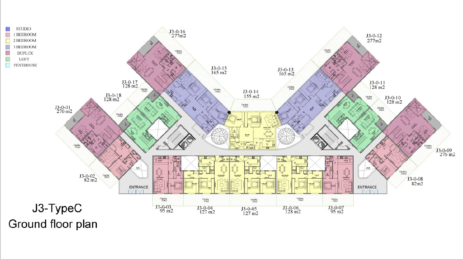 Floor plan for apartment at Jazebeya