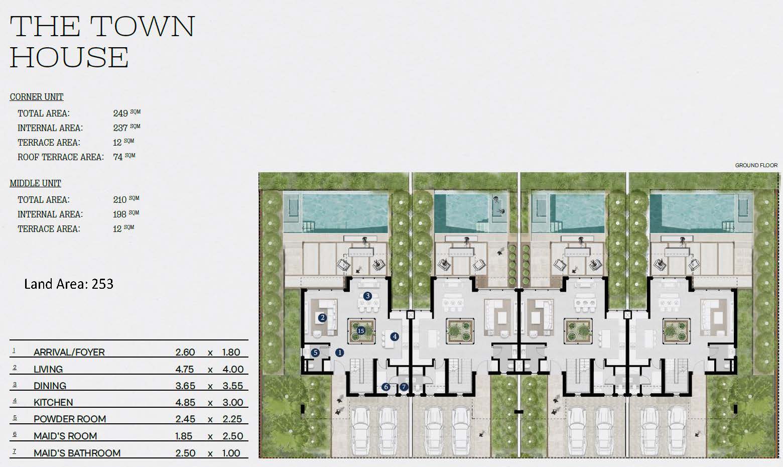 Floor plan for townhouse at Solana