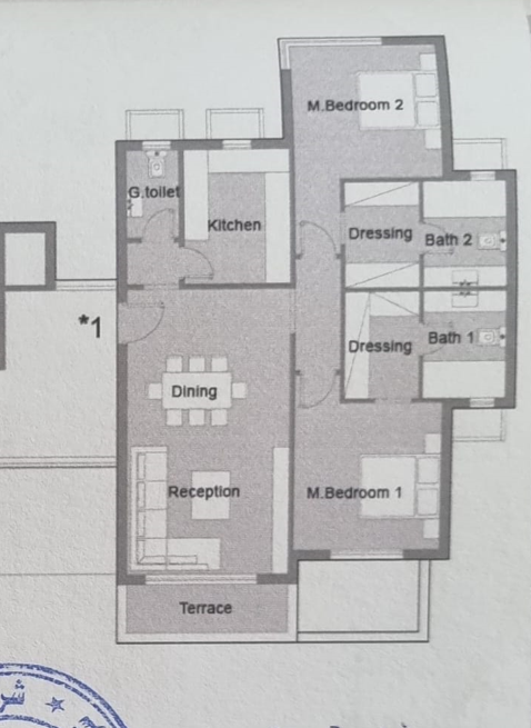 Floor plan for apartment at Badya