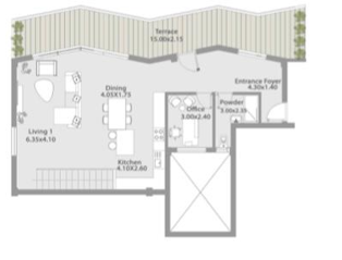 Floor plan for duplex at Kinda