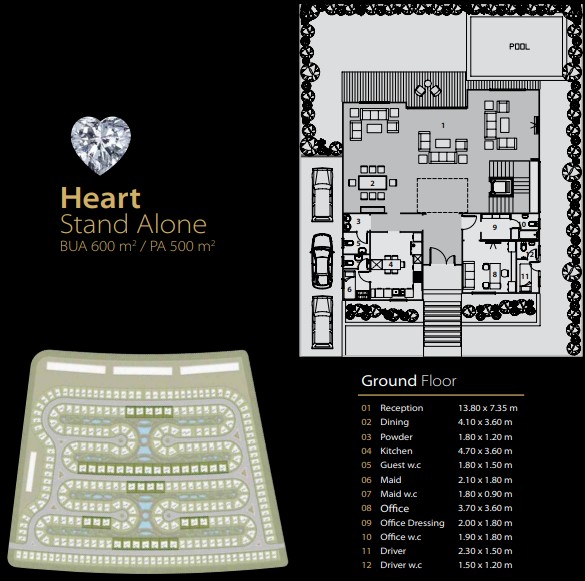 Floor plan for villa at Midtown Solo