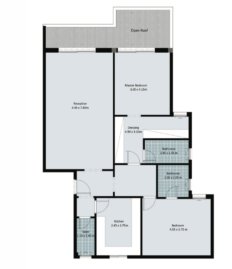 Floor plan for penthouse at Fifth Square Al Marasem