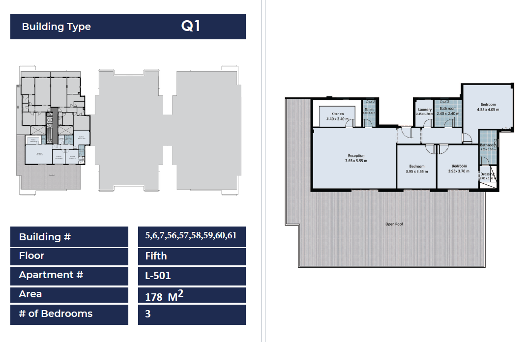 Floor plan for apartment at Fifth Square Al Marasem