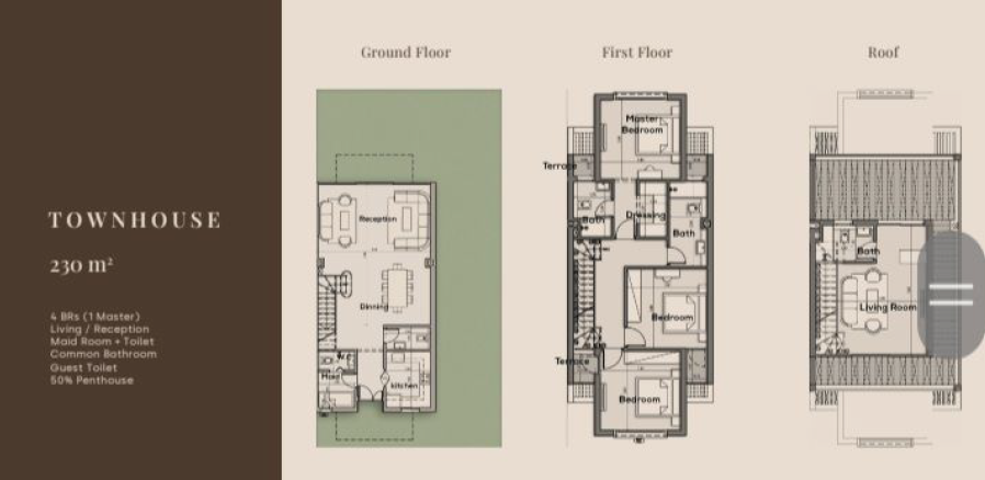 Floor plan for townhouse at The Crest