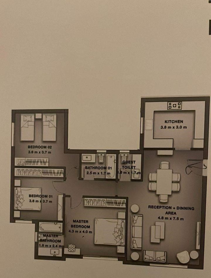 Floor plan for apartment at Creektown