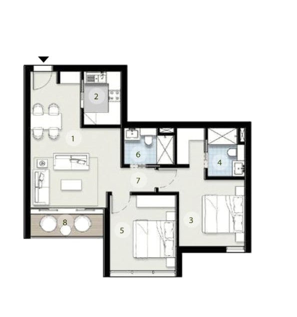 Floor plan for apartment at Zed Tower