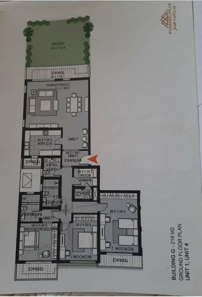 Floor plan for apartment at Pyramid Hills