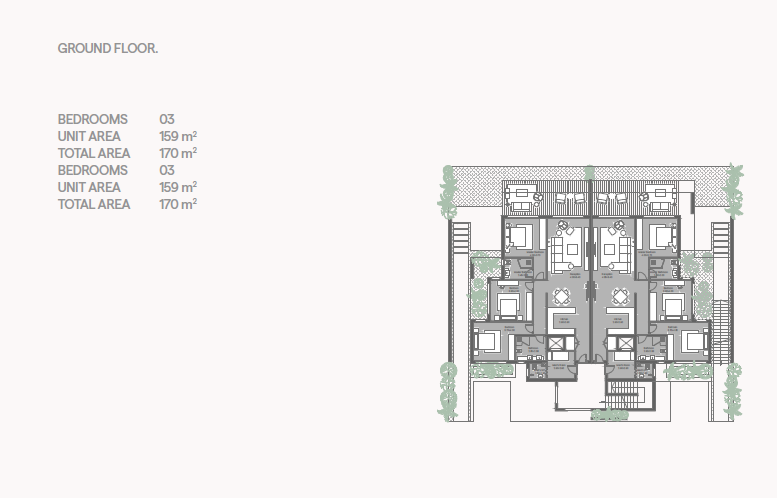 Floor plan for chalet at Playa Ghazala