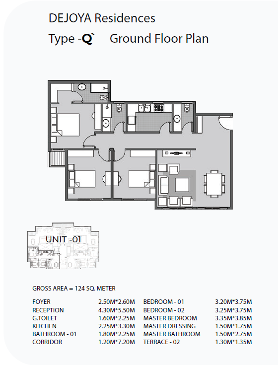 Floor plan for apartment at Dejoya Residence
