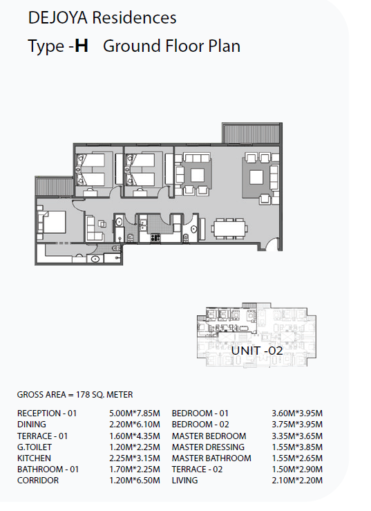 Floor plan for apartment at Dejoya Residence