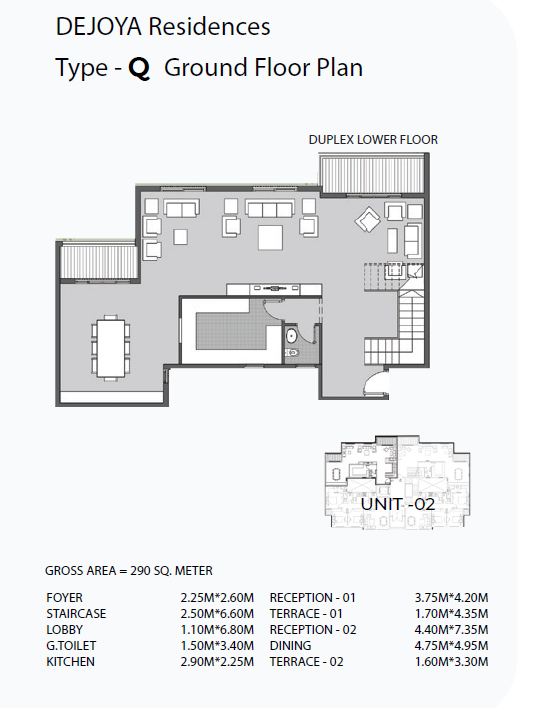 Floor plan for duplex at Dejoya Residence