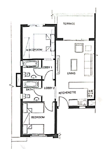 Floor plan for chalet at Mountain View Ras El Hekma