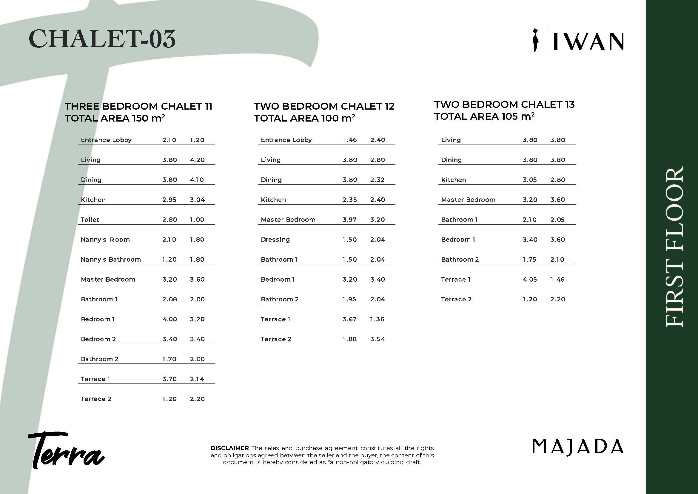 Floor plan for chalet at Majada Iwan