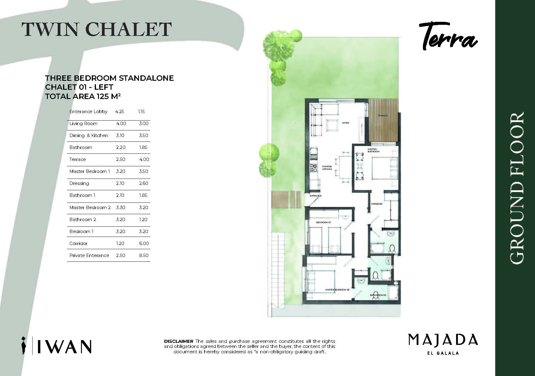 Floor plan for chalet at Majada Iwan