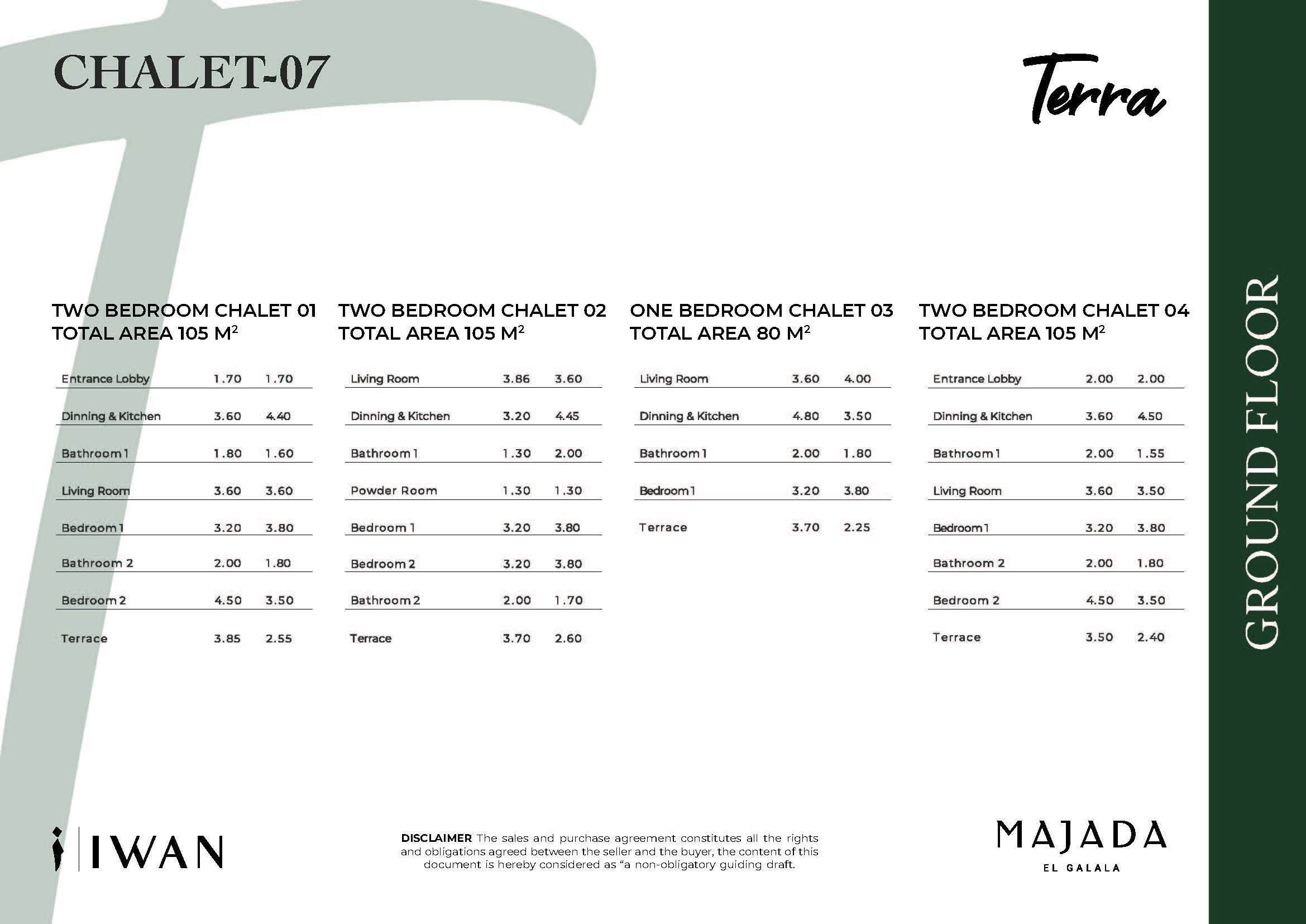 Floor plan for chalet at Majada Iwan