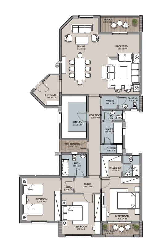 Floor plan for apartment at The Loft
