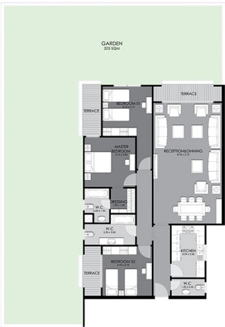 Floor plan for apartment at Midtown condo