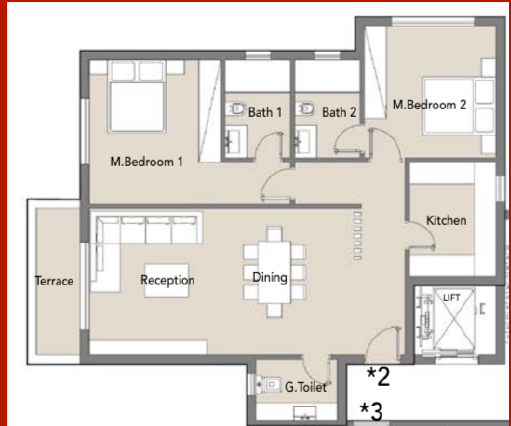 Floor plan for apartment at Badya