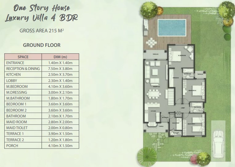 Floor plan for villa at Mountain View ICity New Cairo