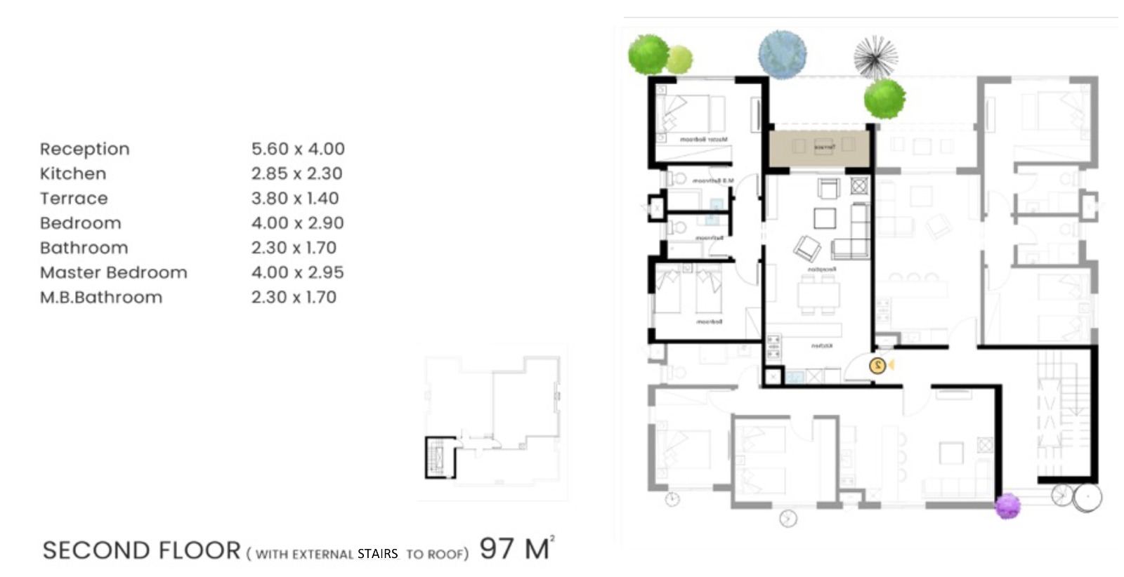 Floor plan for penthouse at Gaia