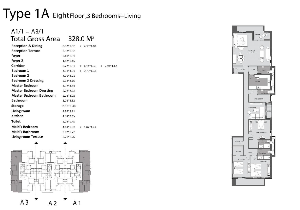 Floor plan for apartment at De Joya 3