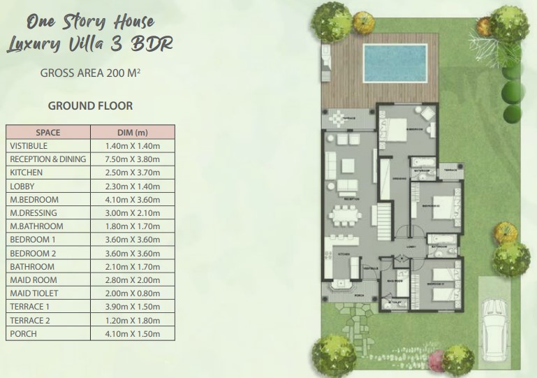 Floor plan for villa at Mountain View ICity New Cairo