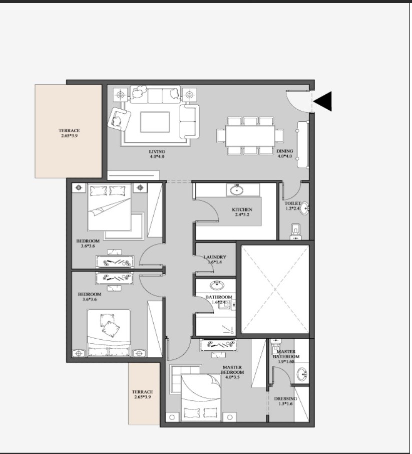 Floor plan for apartment at Peerage Residence