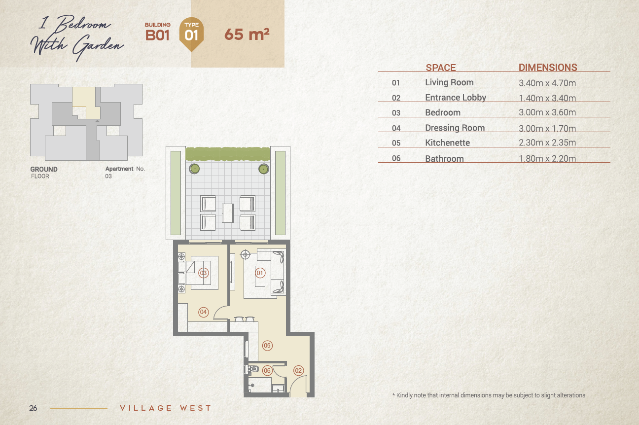 Floor plan for apartment at Village West